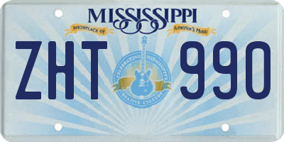 MS license plate ZHT990