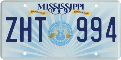 MS license plate ZHT994
