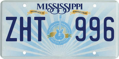 MS license plate ZHT996