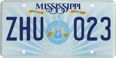 MS license plate ZHU023