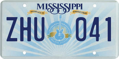MS license plate ZHU041