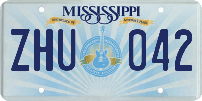 MS license plate ZHU042