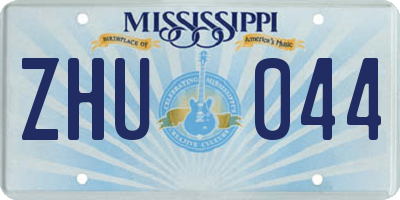 MS license plate ZHU044