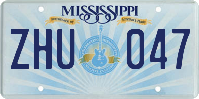 MS license plate ZHU047