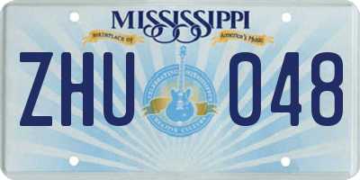 MS license plate ZHU048