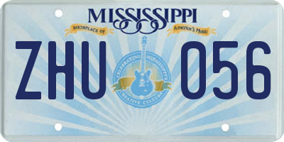 MS license plate ZHU056