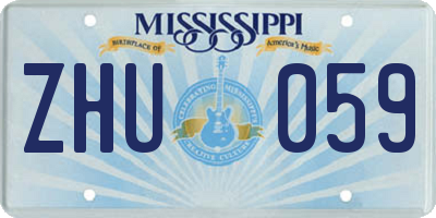 MS license plate ZHU059