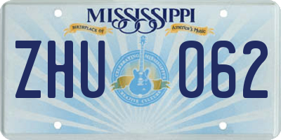 MS license plate ZHU062