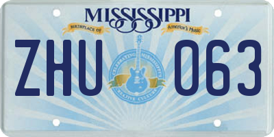 MS license plate ZHU063