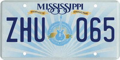 MS license plate ZHU065