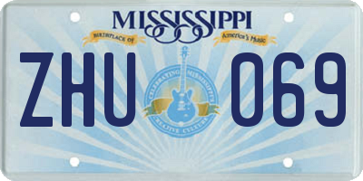 MS license plate ZHU069