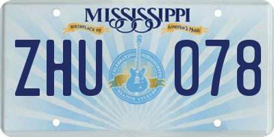 MS license plate ZHU078