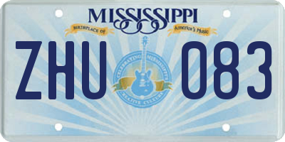 MS license plate ZHU083