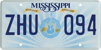 MS license plate ZHU094