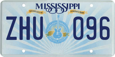 MS license plate ZHU096