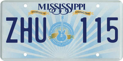 MS license plate ZHU115