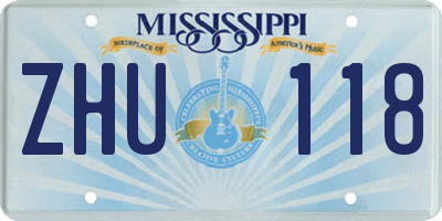 MS license plate ZHU118