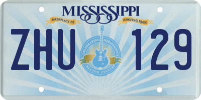 MS license plate ZHU129