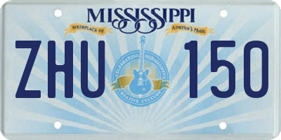 MS license plate ZHU150