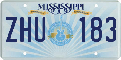 MS license plate ZHU183