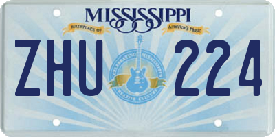 MS license plate ZHU224