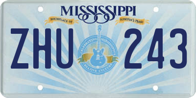 MS license plate ZHU243