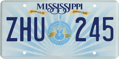 MS license plate ZHU245