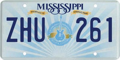 MS license plate ZHU261