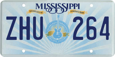 MS license plate ZHU264