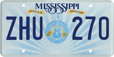 MS license plate ZHU270