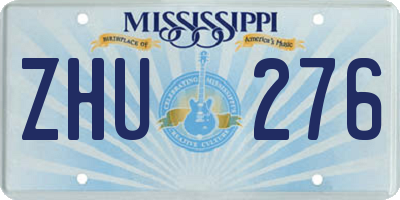 MS license plate ZHU276