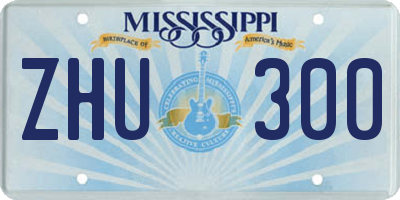 MS license plate ZHU300