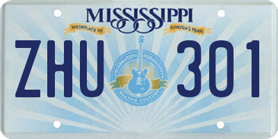 MS license plate ZHU301