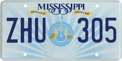 MS license plate ZHU305