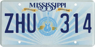 MS license plate ZHU314