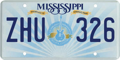 MS license plate ZHU326