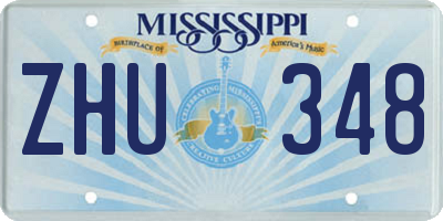 MS license plate ZHU348