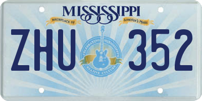 MS license plate ZHU352