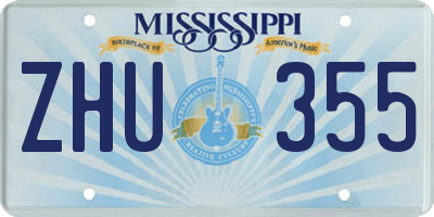 MS license plate ZHU355