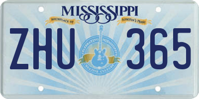 MS license plate ZHU365