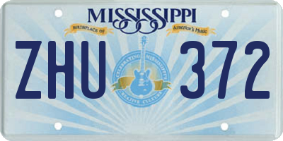 MS license plate ZHU372