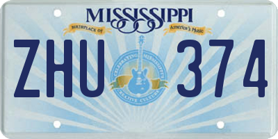 MS license plate ZHU374