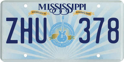 MS license plate ZHU378