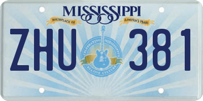 MS license plate ZHU381