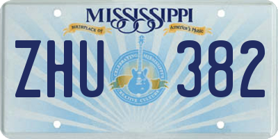 MS license plate ZHU382