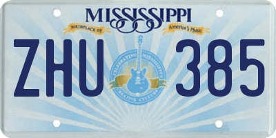 MS license plate ZHU385