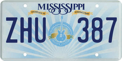 MS license plate ZHU387
