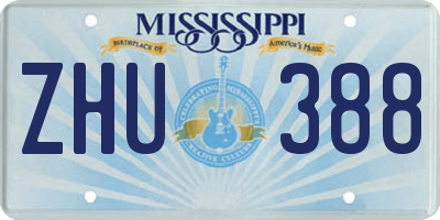 MS license plate ZHU388