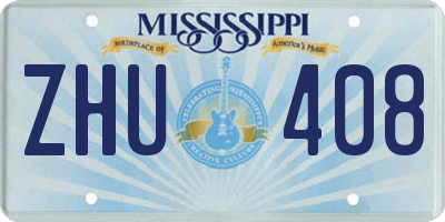 MS license plate ZHU408