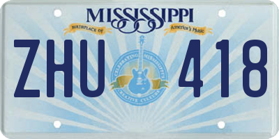 MS license plate ZHU418